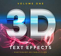 PS图层样式/3D文本模型：3D Text Effects Vol.1